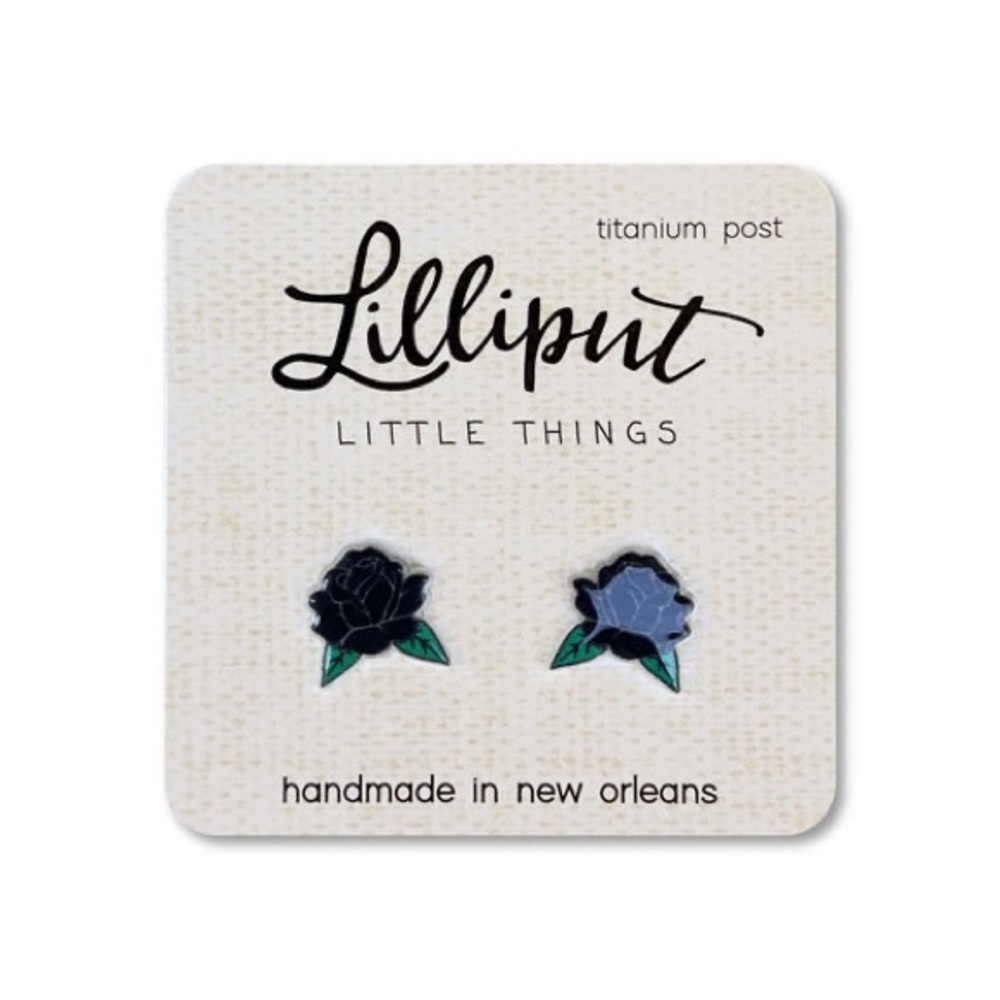 Black Rose Earrings